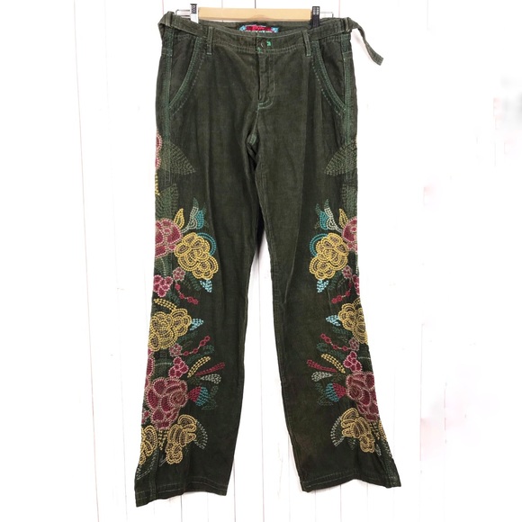Johnny Was Biya 2 10 10 5 Velvet Embroidered Pants